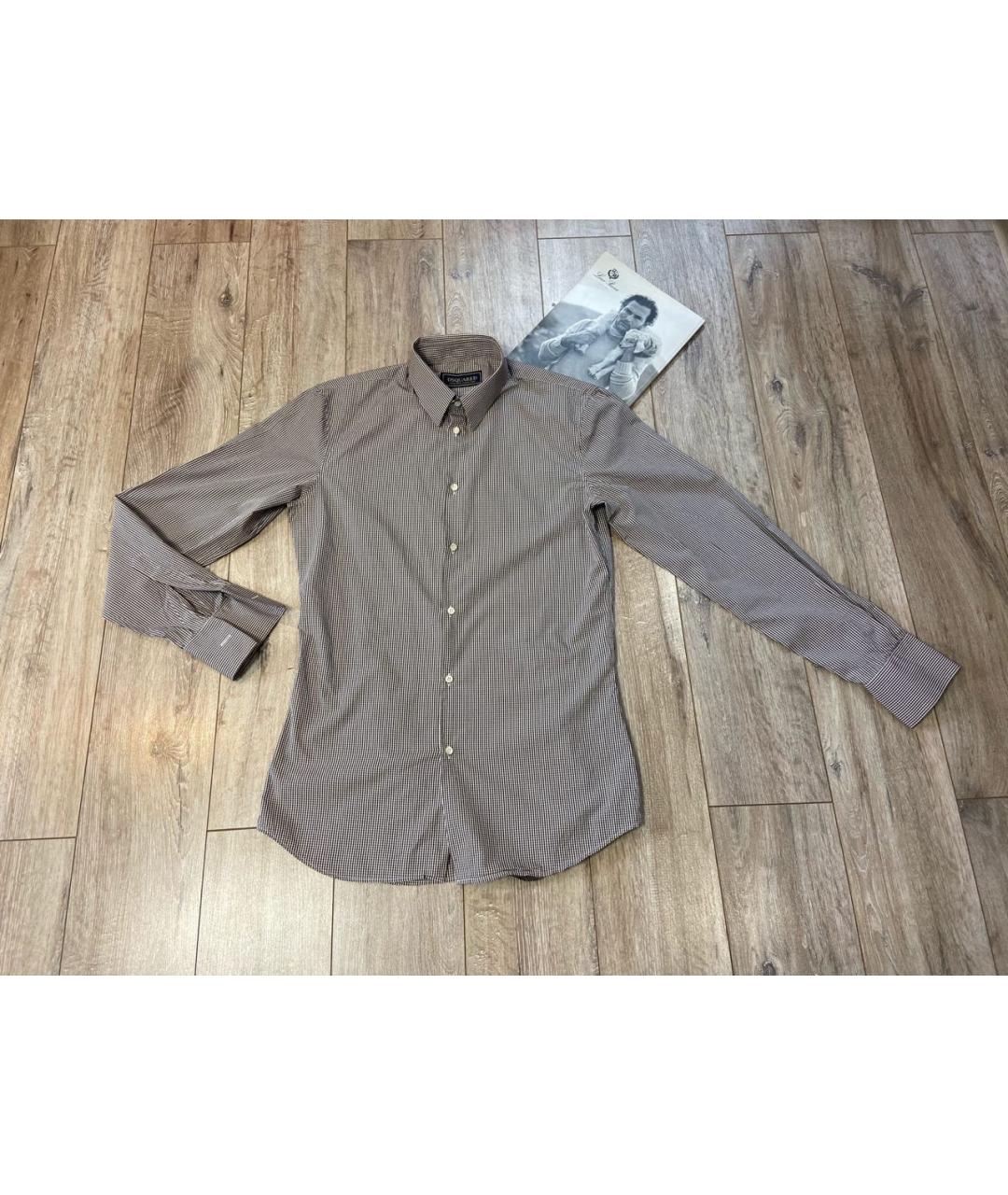 DSQUARED2 Коричневая хлопковая кэжуал рубашка, фото 8