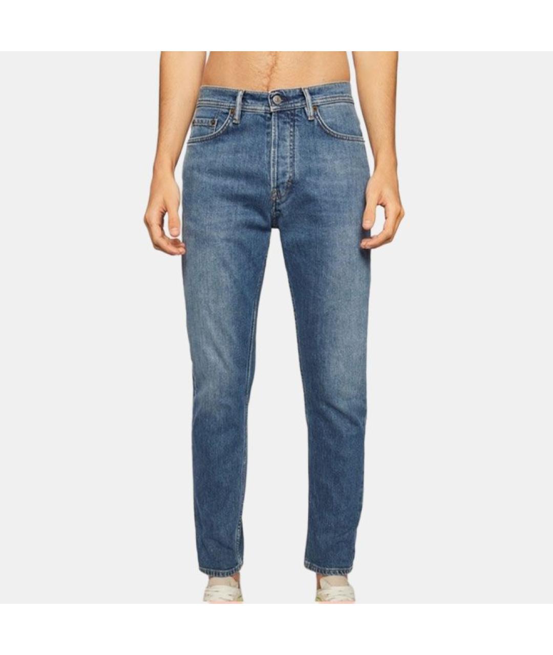 ACNE STUDIOS Синие хлопковые прямые джинсы, фото 3