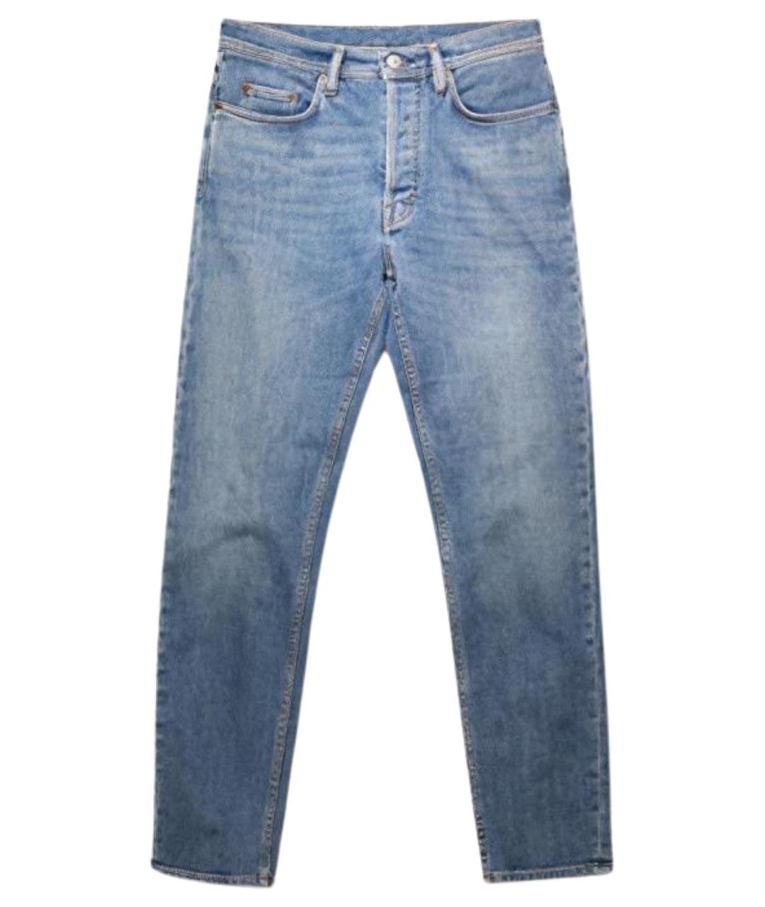 ACNE STUDIOS Синие хлопковые прямые джинсы, фото 1