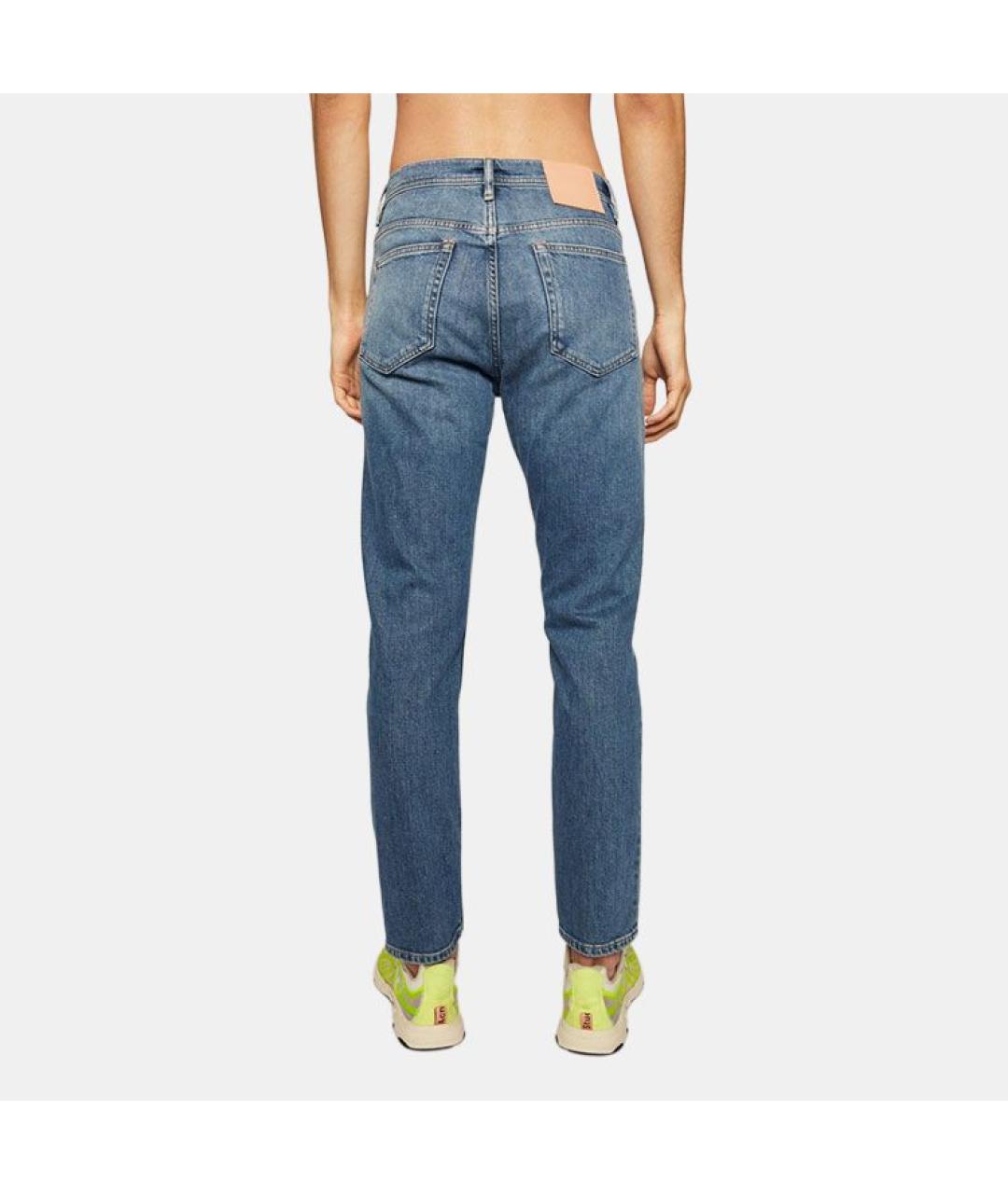 ACNE STUDIOS Синие хлопковые прямые джинсы, фото 2