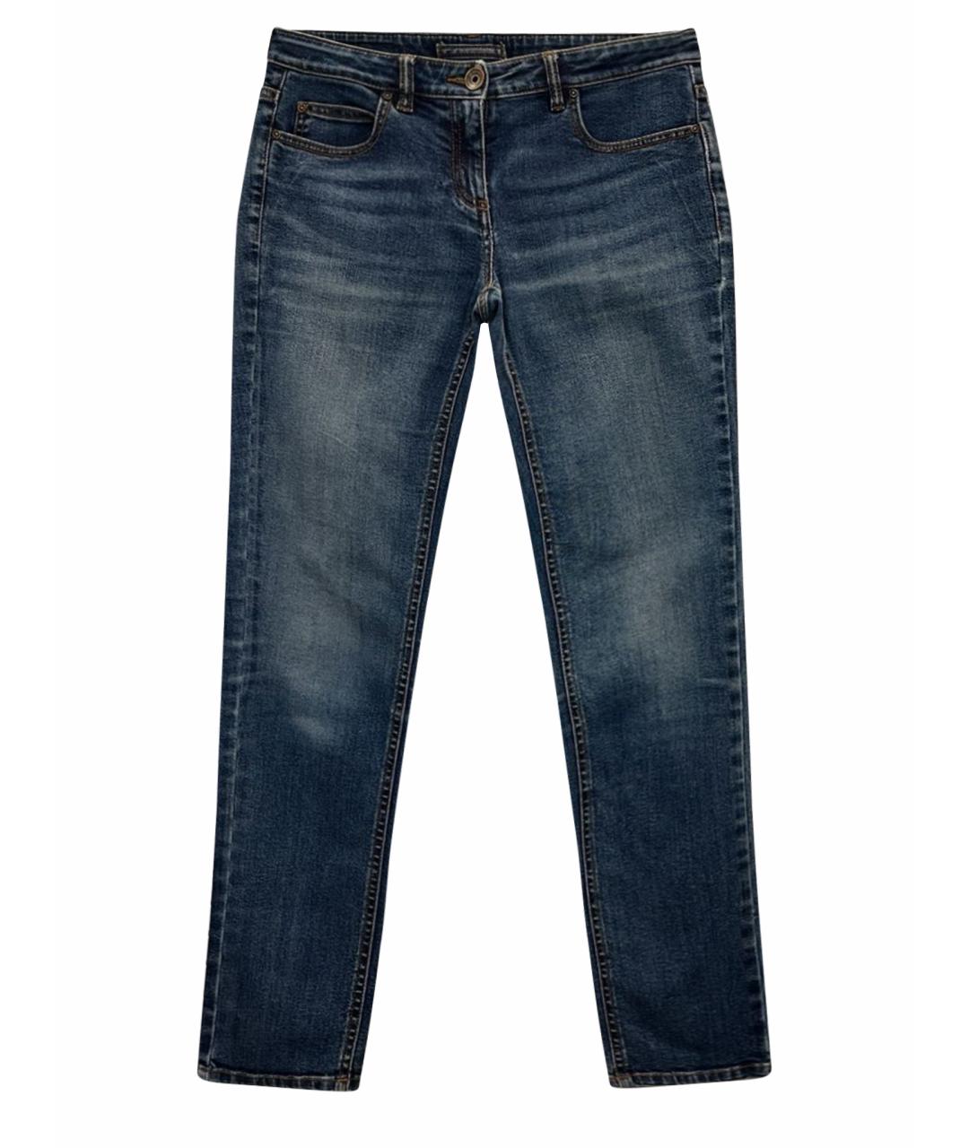 ELEVENTY Синие хлопко-эластановые джинсы слим, фото 1