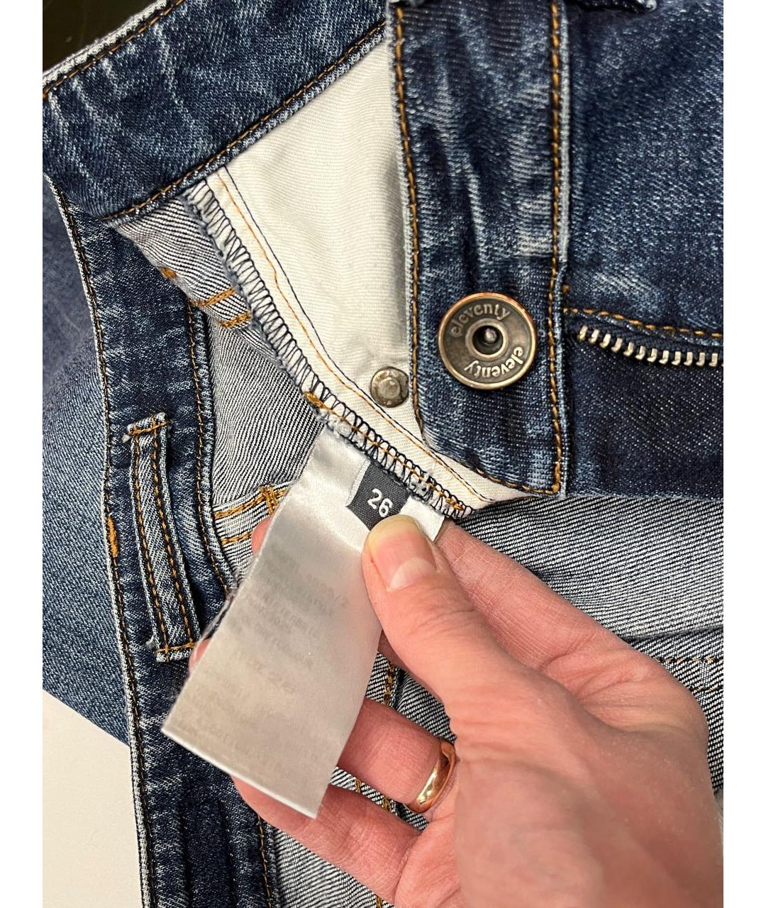 ELEVENTY Синие хлопко-эластановые джинсы слим, фото 5