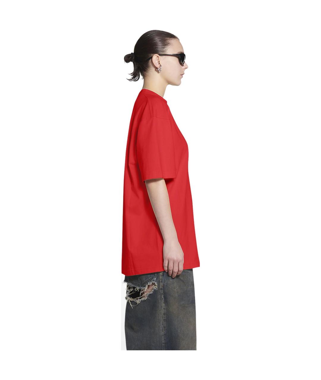 BALENCIAGA Красная футболка, фото 4