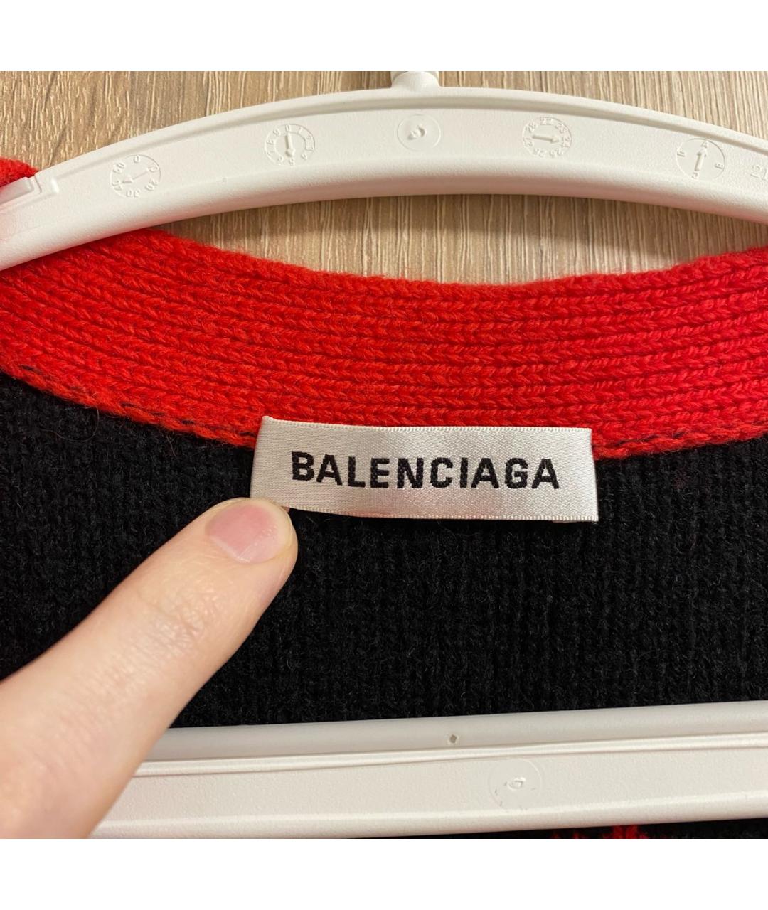 BALENCIAGA Красный шерстяной кардиган, фото 5