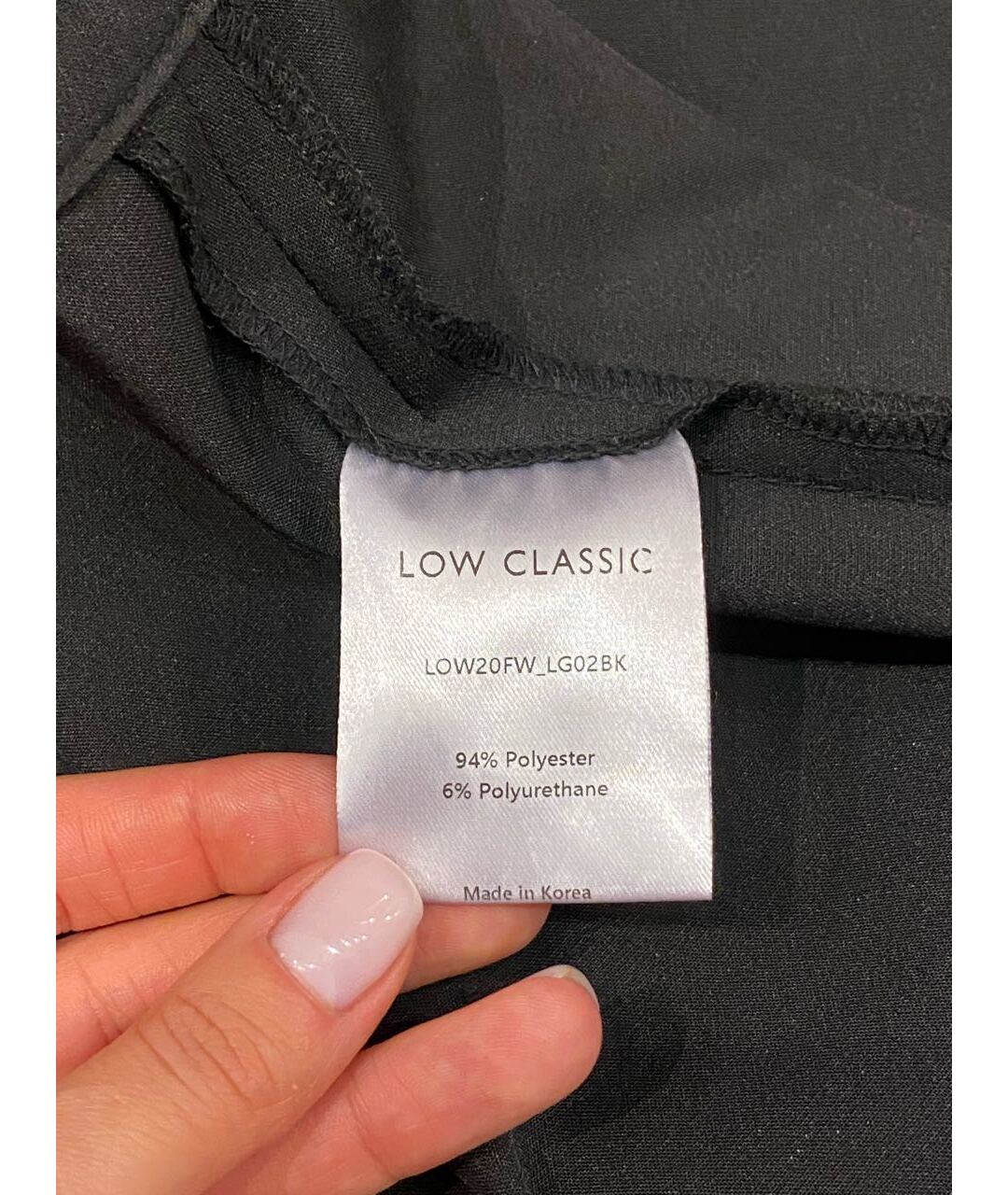 LOW CLASSIC Черные полиэстеровые брюки узкие, фото 2