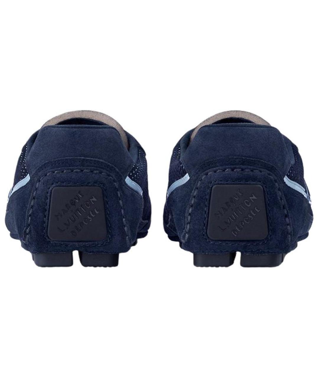 LOUIS VUITTON Синие кожаные низкие кроссовки / кеды, фото 5