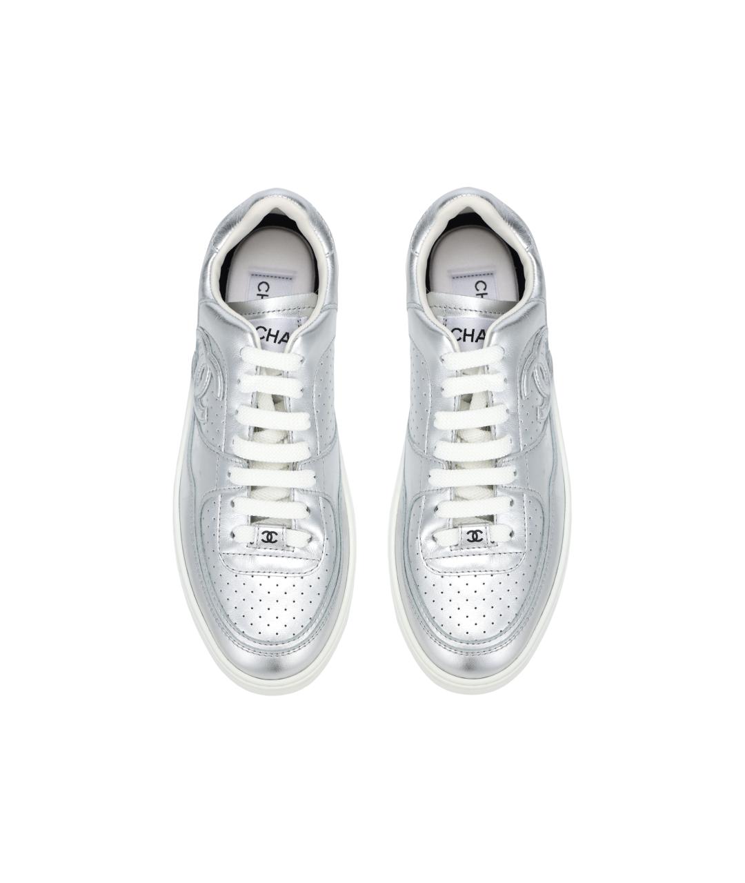 CHANEL Серебряные кроссовки, фото 3