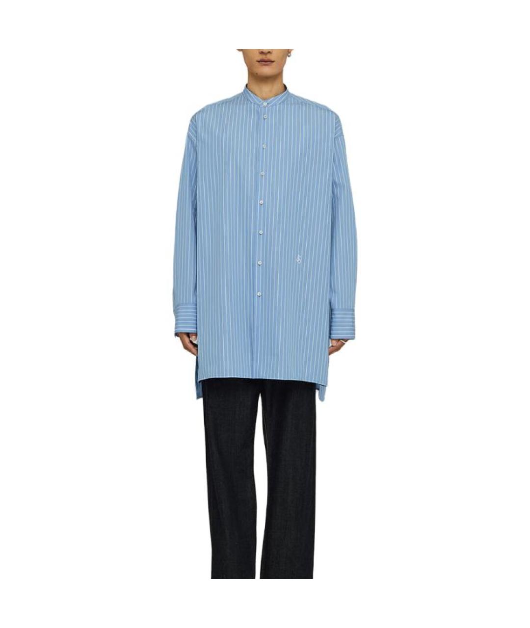 JIL SANDER Синяя хлопковая кэжуал рубашка, фото 2