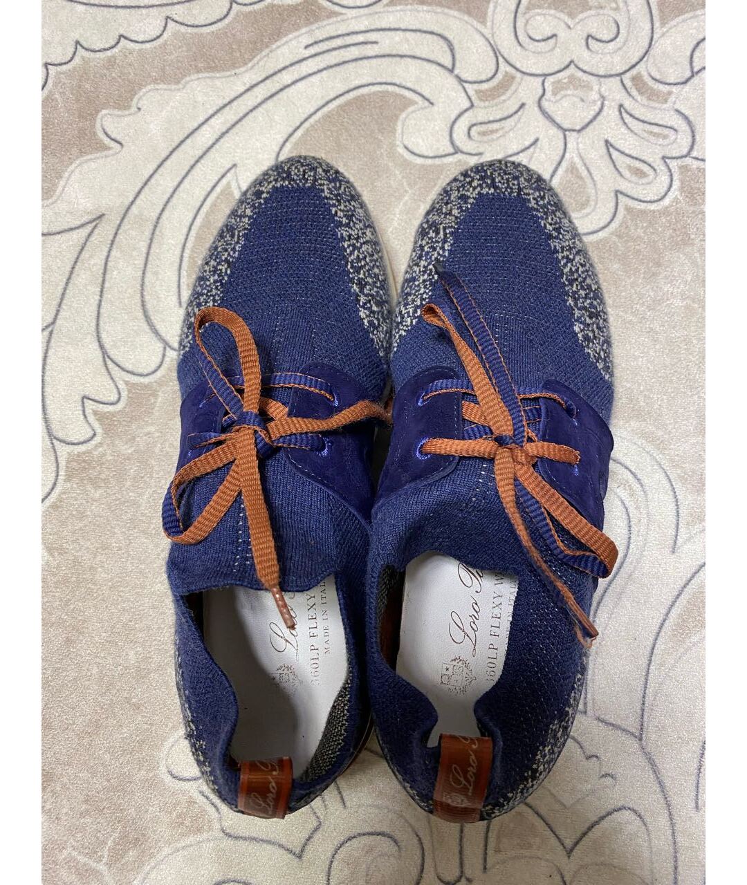 LORO PIANA Синие текстильные кроссовки, фото 3