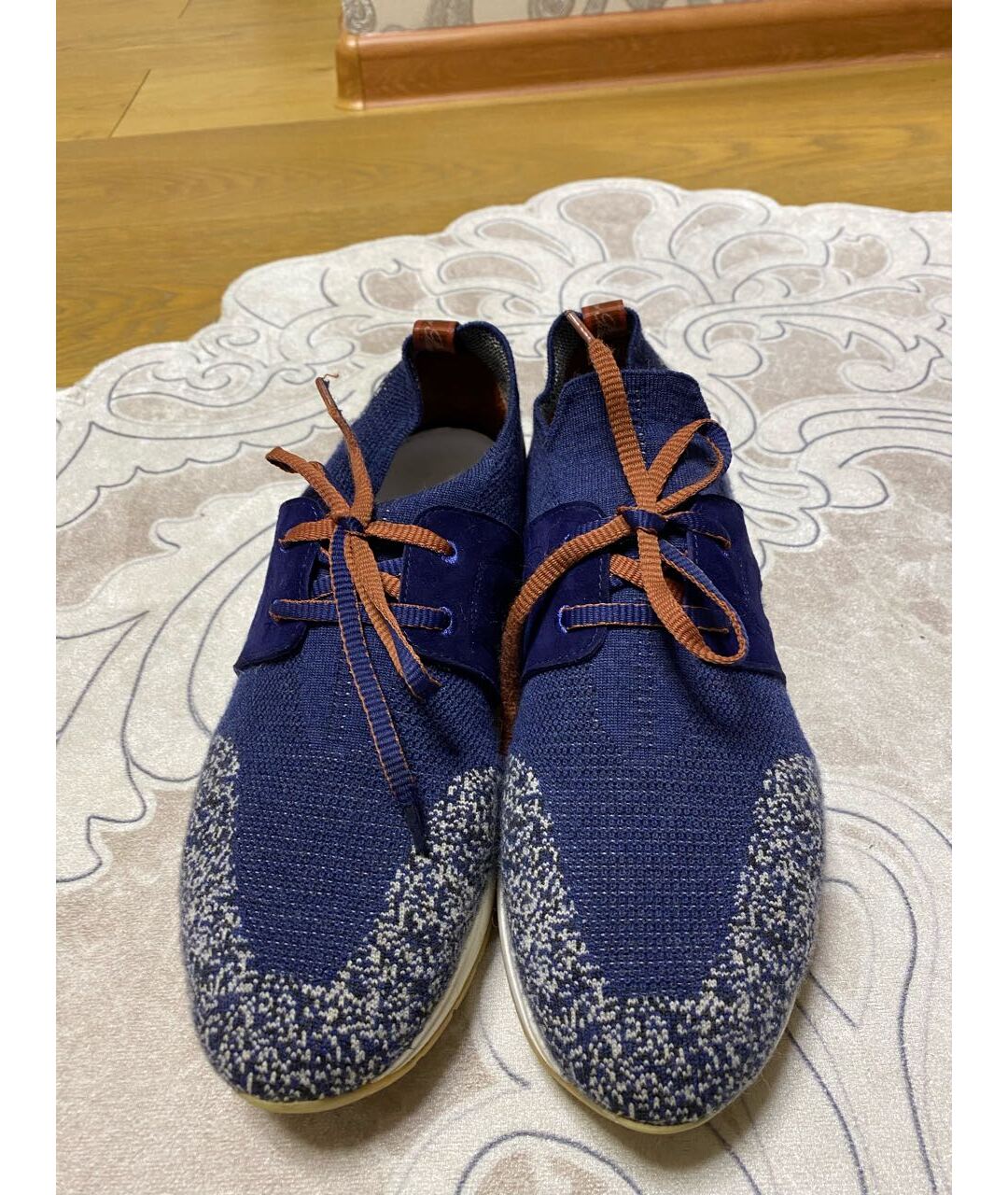 LORO PIANA Синие текстильные кроссовки, фото 2