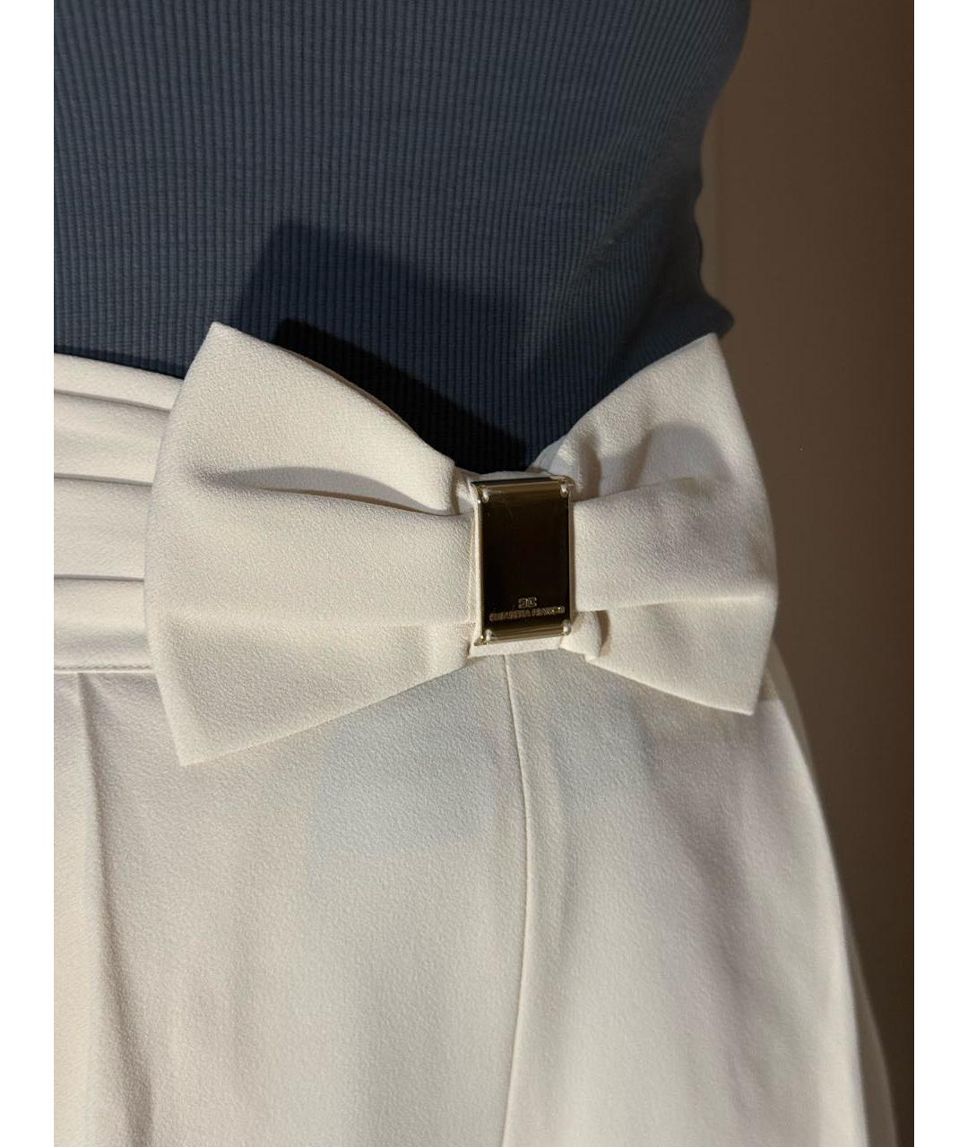 ELISABETTA FRANCHI Бежевые полиэстеровые прямые брюки, фото 3