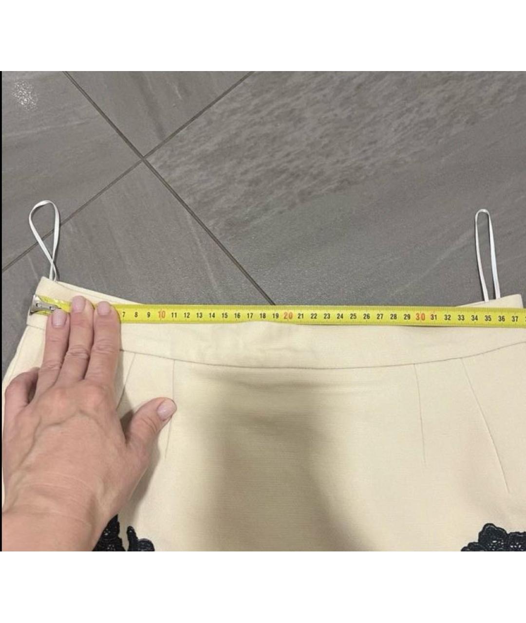 DOLCE&GABBANA Бежевая шелковая юбка мини, фото 5