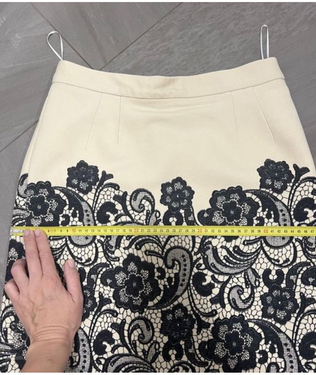 DOLCE&GABBANA Бежевая шелковая юбка мини, фото 6