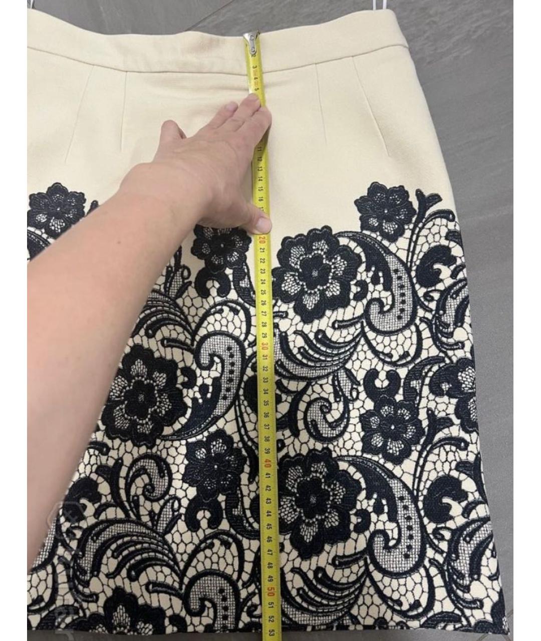 DOLCE&GABBANA Бежевая шелковая юбка мини, фото 7