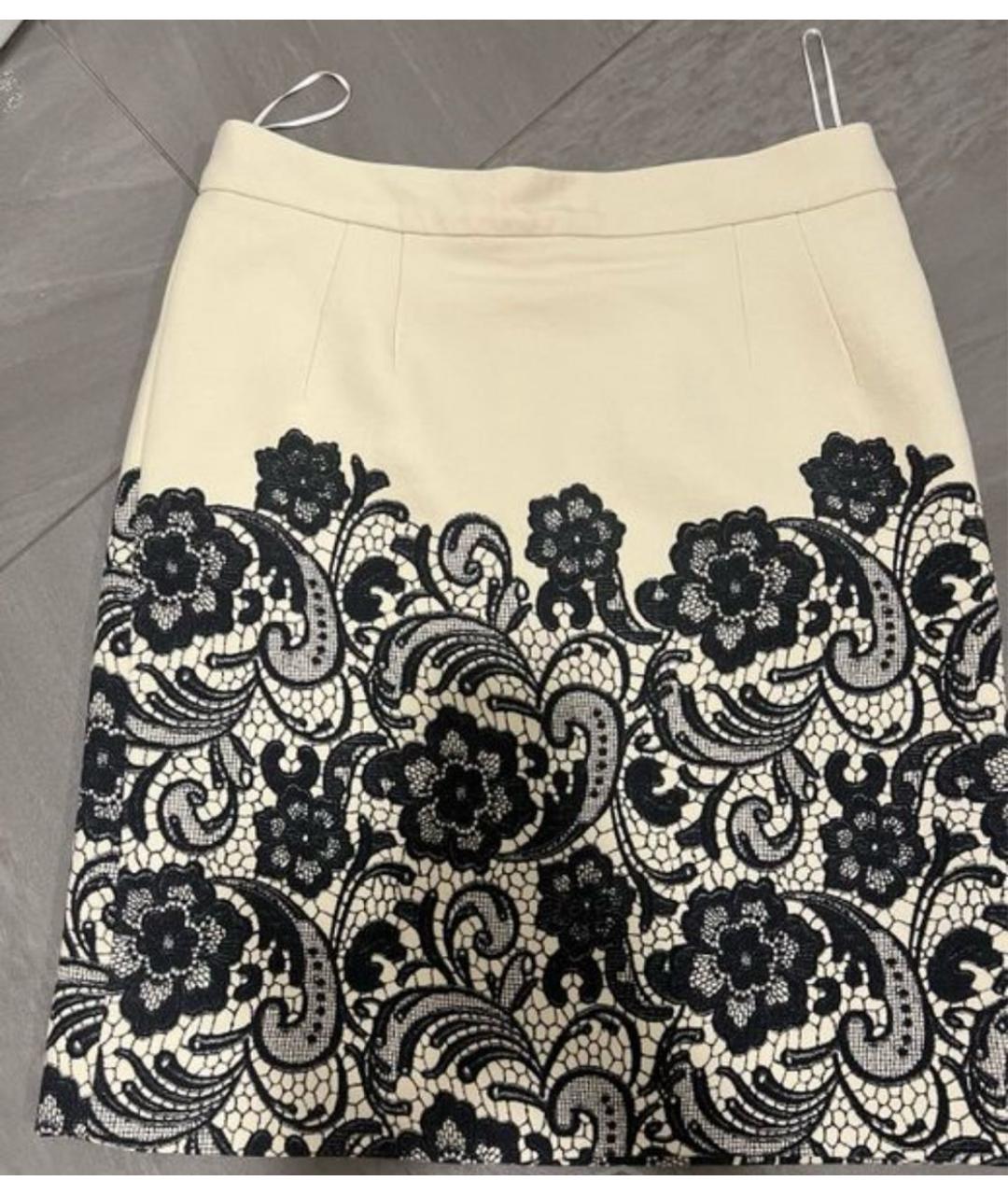 DOLCE&GABBANA Бежевая шелковая юбка мини, фото 9