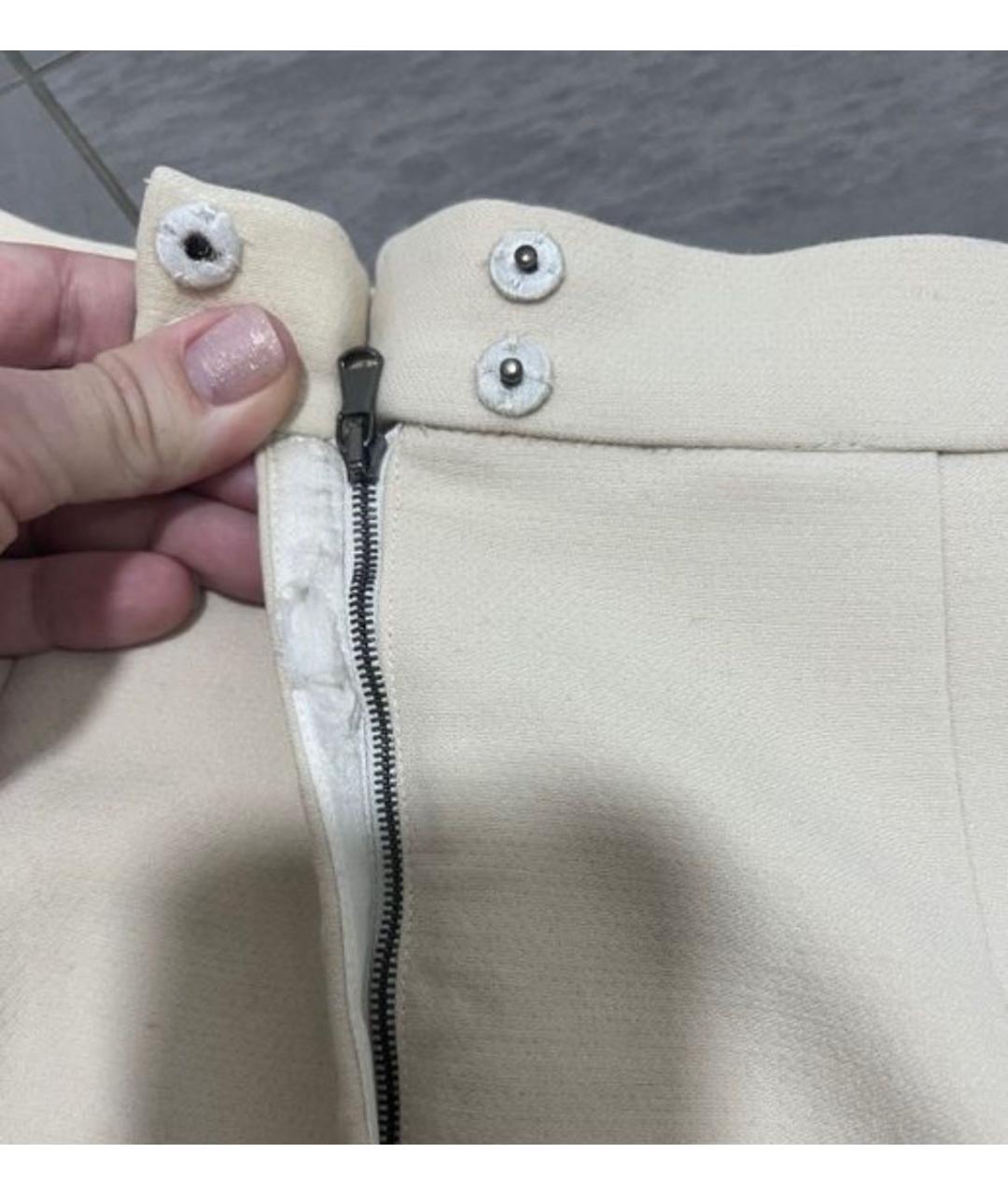 DOLCE&GABBANA Бежевая шелковая юбка мини, фото 8