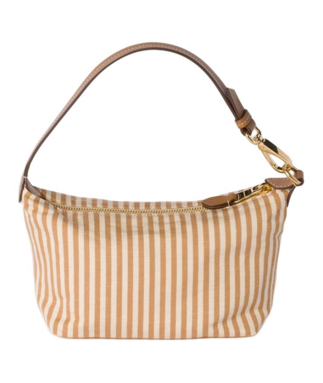 MIU MIU Бежевая хлопковая сумка через плечо, фото 3