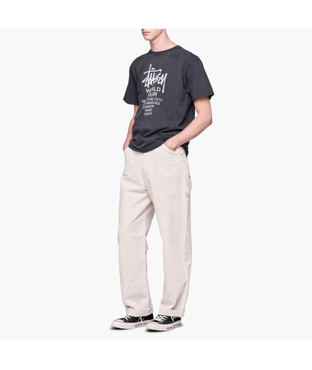 STUSSY Черная футболка, фото 4