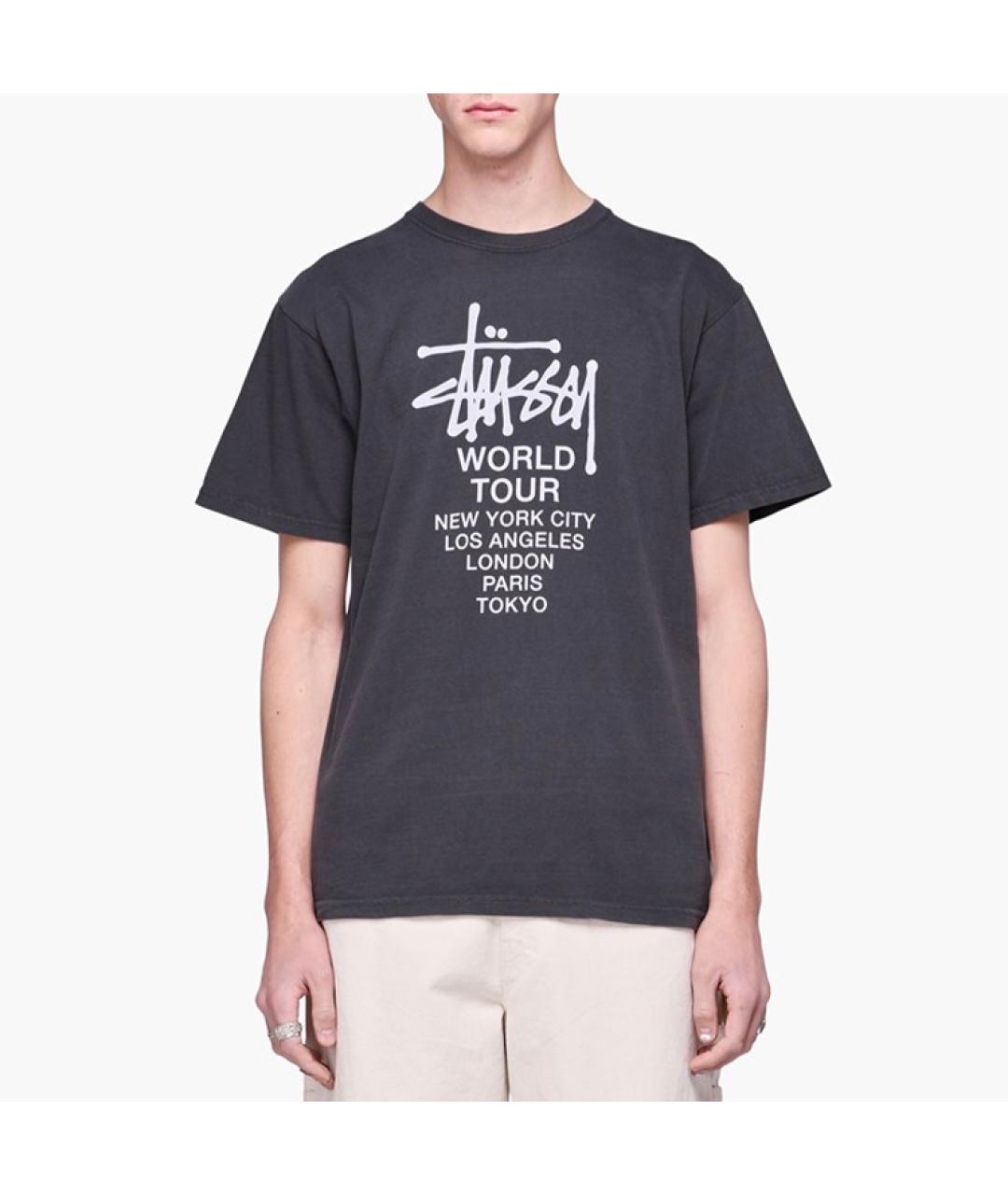 STUSSY Черная футболка, фото 2