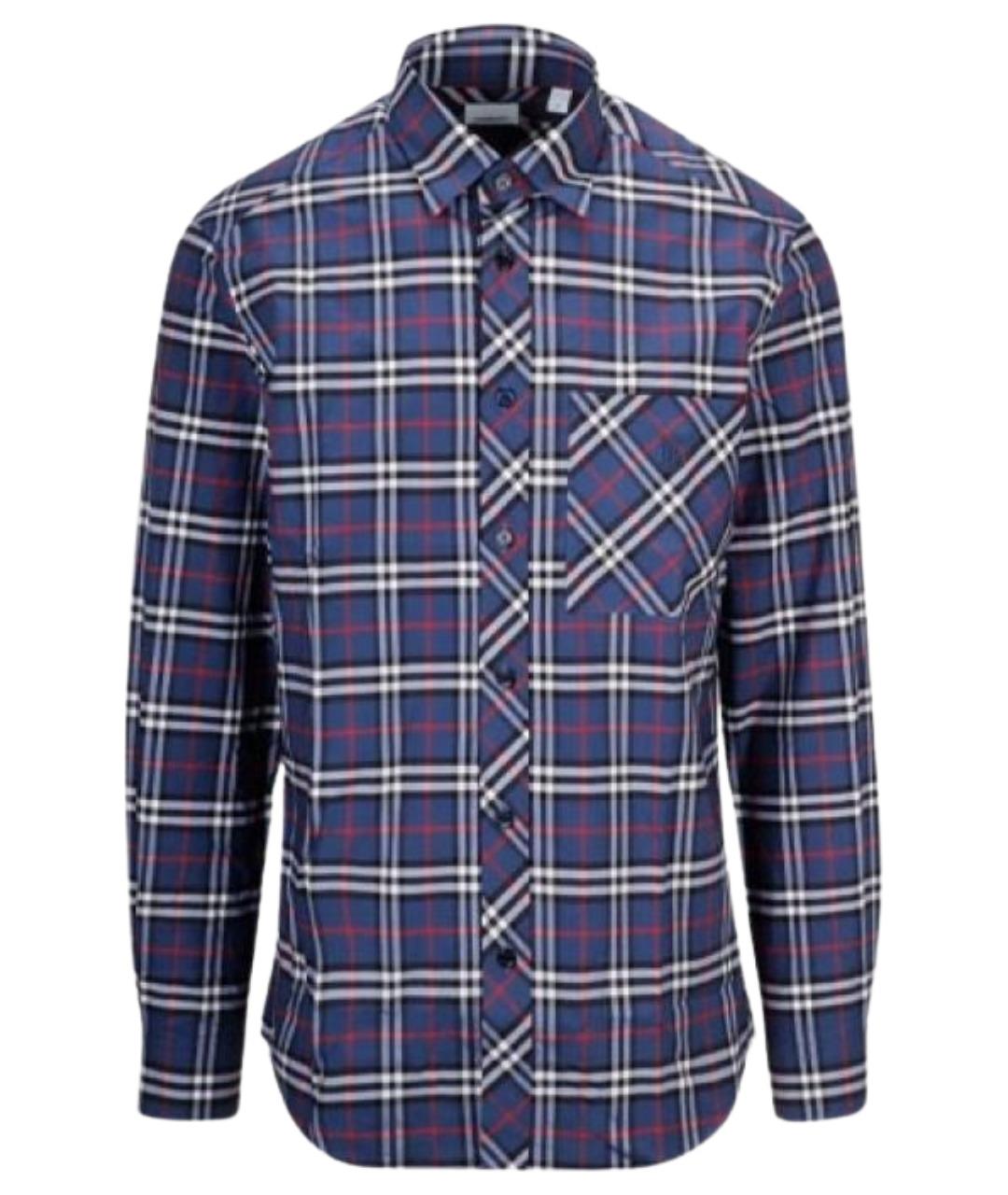BURBERRY Синяя хлопковая классическая рубашка, фото 1