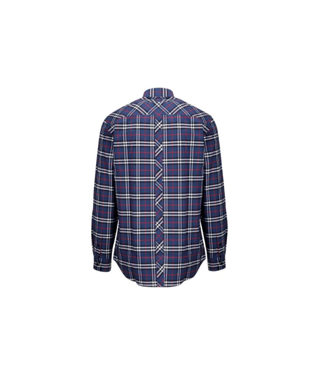 BURBERRY Синяя хлопковая классическая рубашка, фото 2