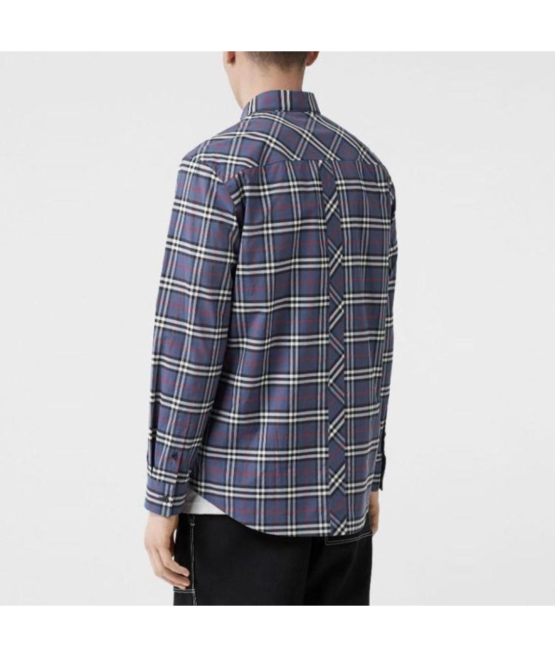 BURBERRY Синяя хлопковая классическая рубашка, фото 5