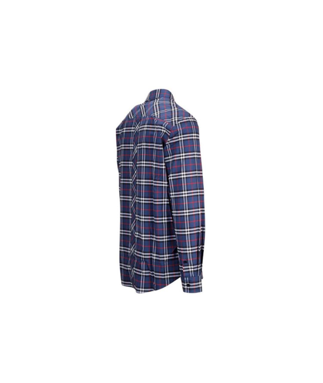 BURBERRY Синяя хлопковая классическая рубашка, фото 3