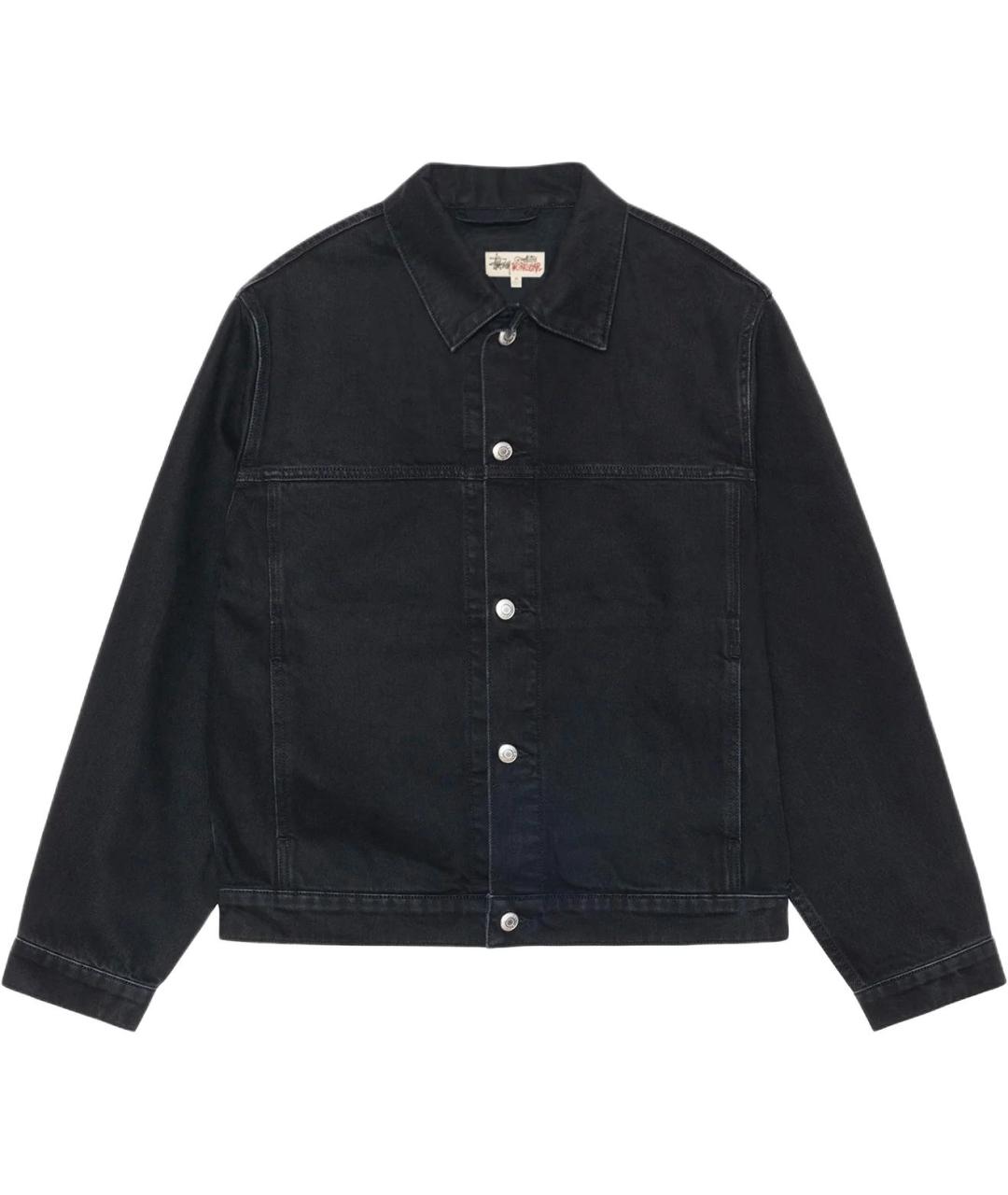 STUSSY Черная деним куртка, фото 1