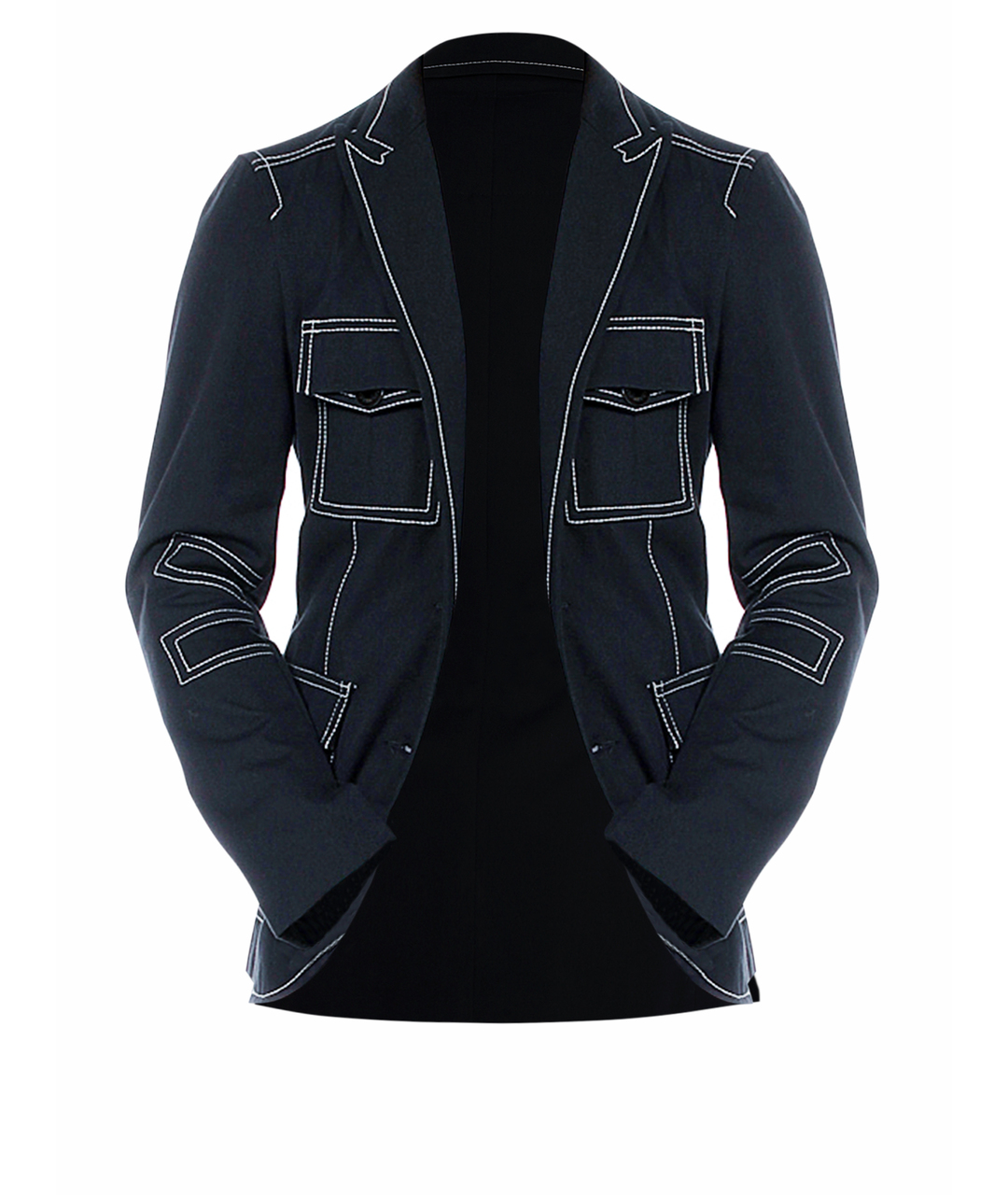 JOHN RICHMOND Черный хлопковый пиджак, фото 1