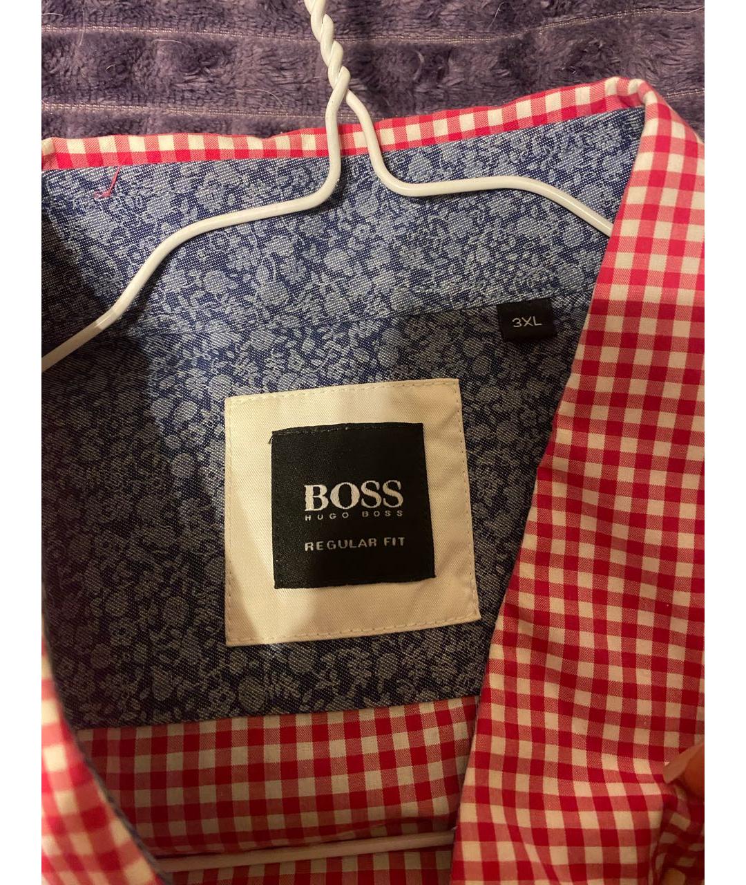 HUGO BOSS Красная хлопковая кэжуал рубашка, фото 3