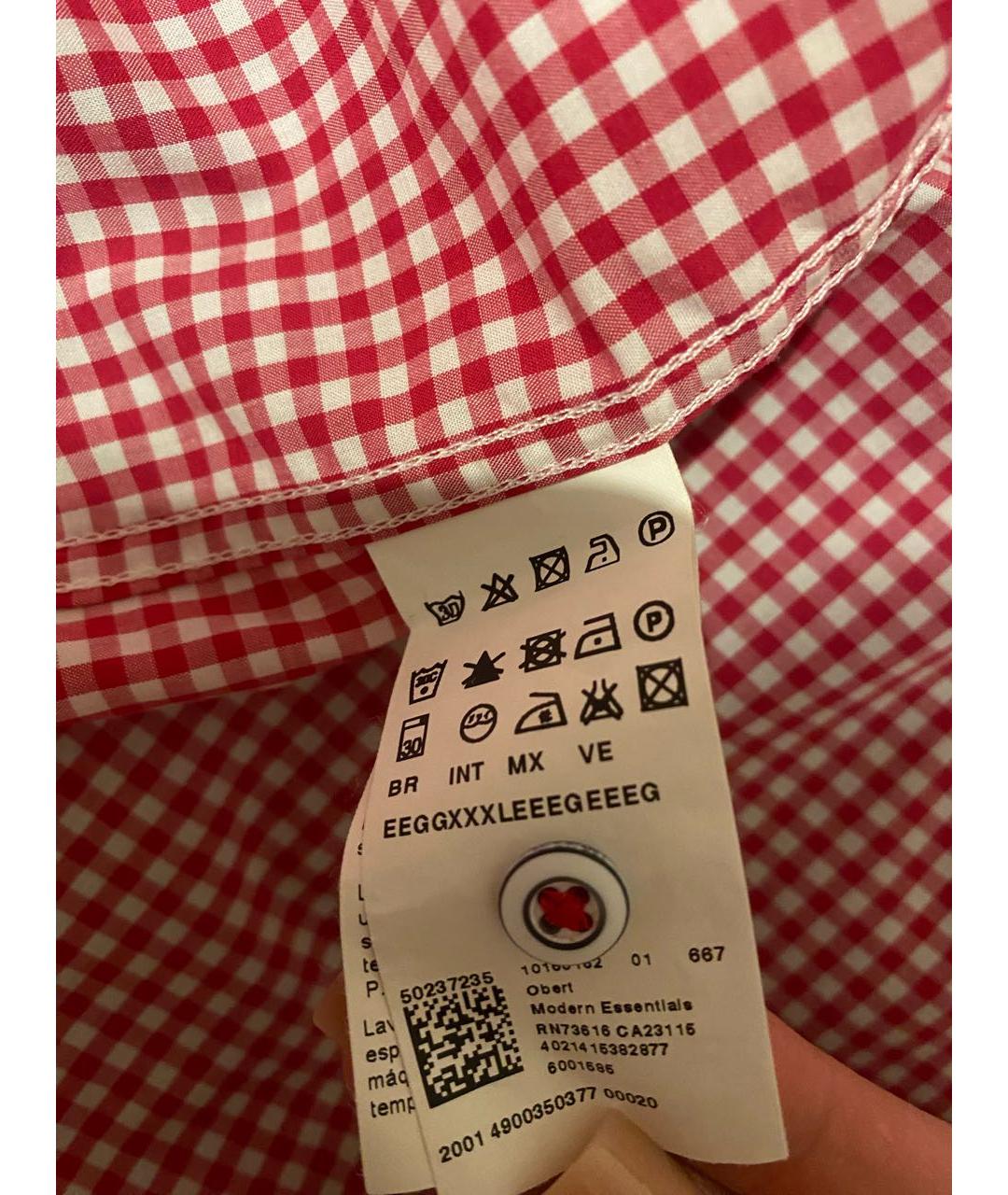 HUGO BOSS Красная хлопковая кэжуал рубашка, фото 4