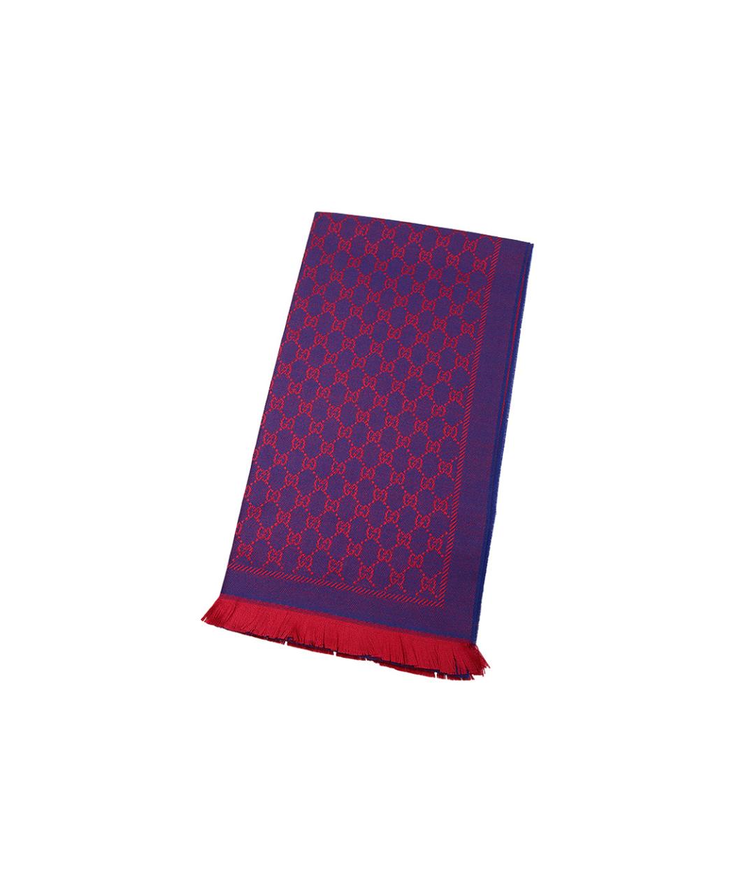 GUCCI Фиолетовый шерстяной шарф, фото 2