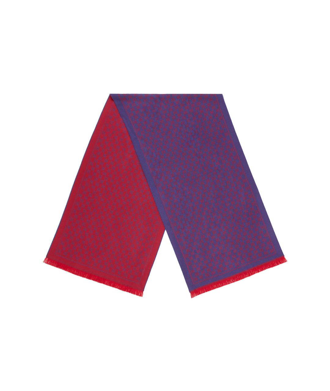 GUCCI Фиолетовый шерстяной шарф, фото 4