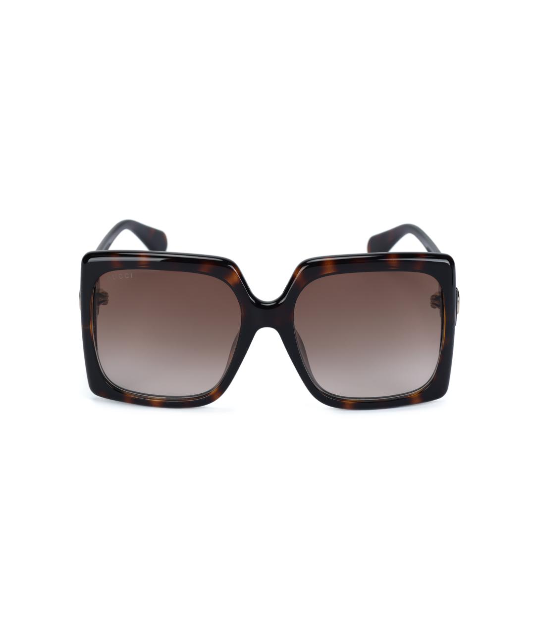 GUCCI Коричневые металлические солнцезащитные очки, фото 2