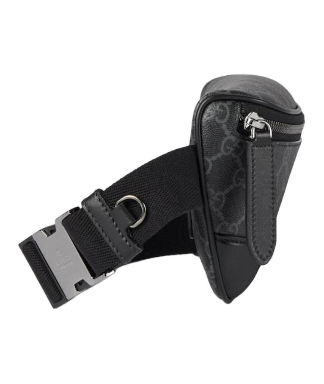 GUCCI Черная хлопковая поясная сумка, фото 3