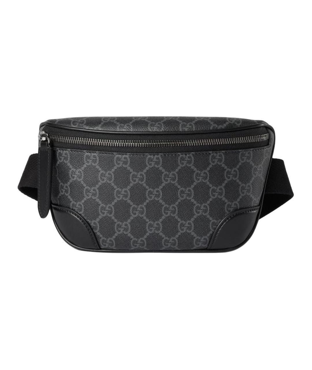 GUCCI Черная хлопковая поясная сумка, фото 1