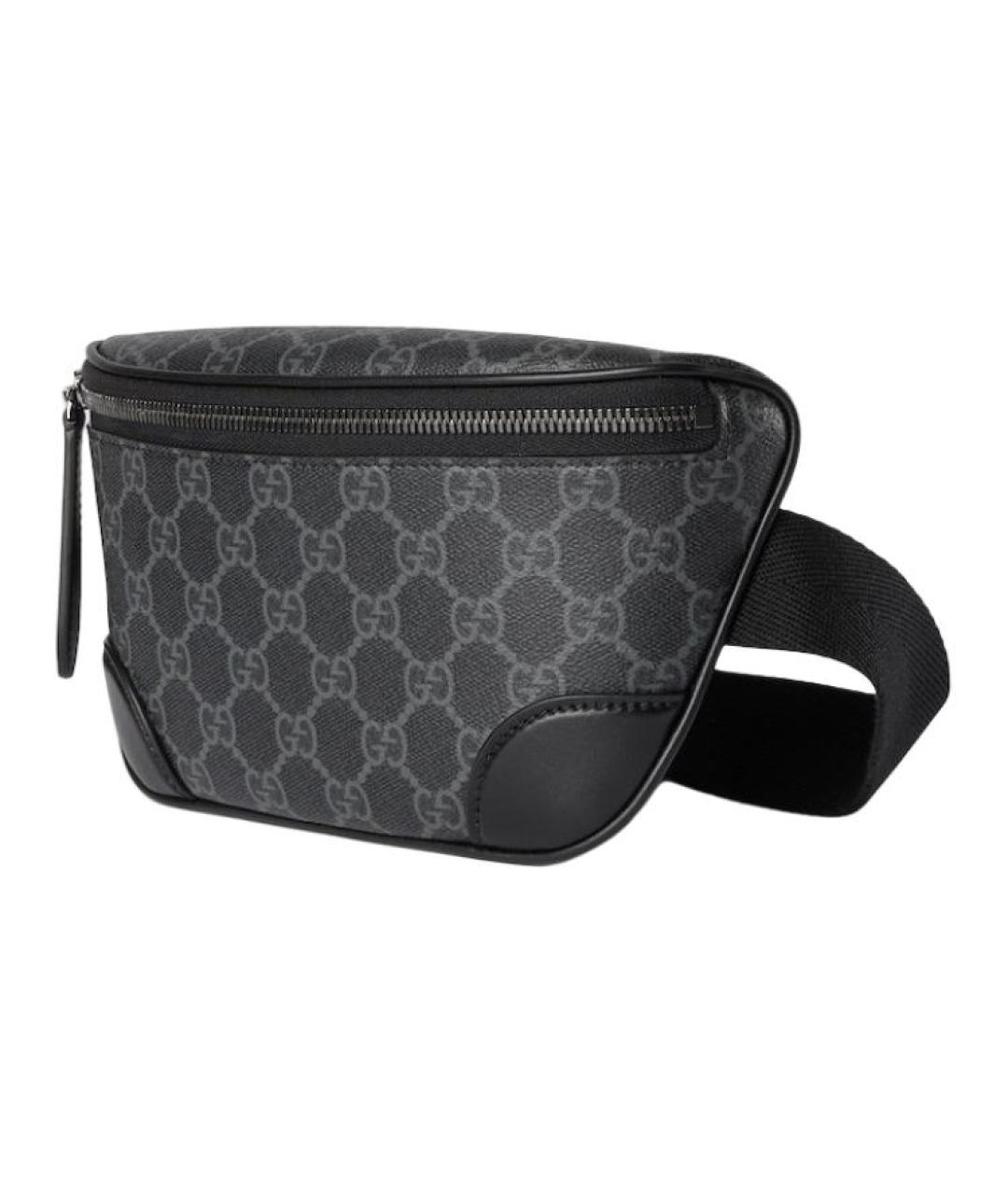 GUCCI Черная хлопковая поясная сумка, фото 2