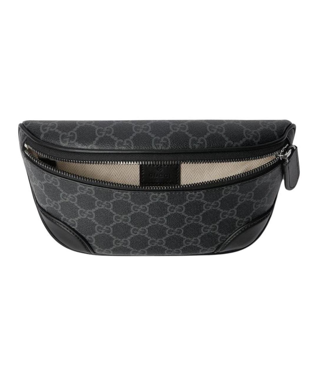 GUCCI Черная хлопковая поясная сумка, фото 5