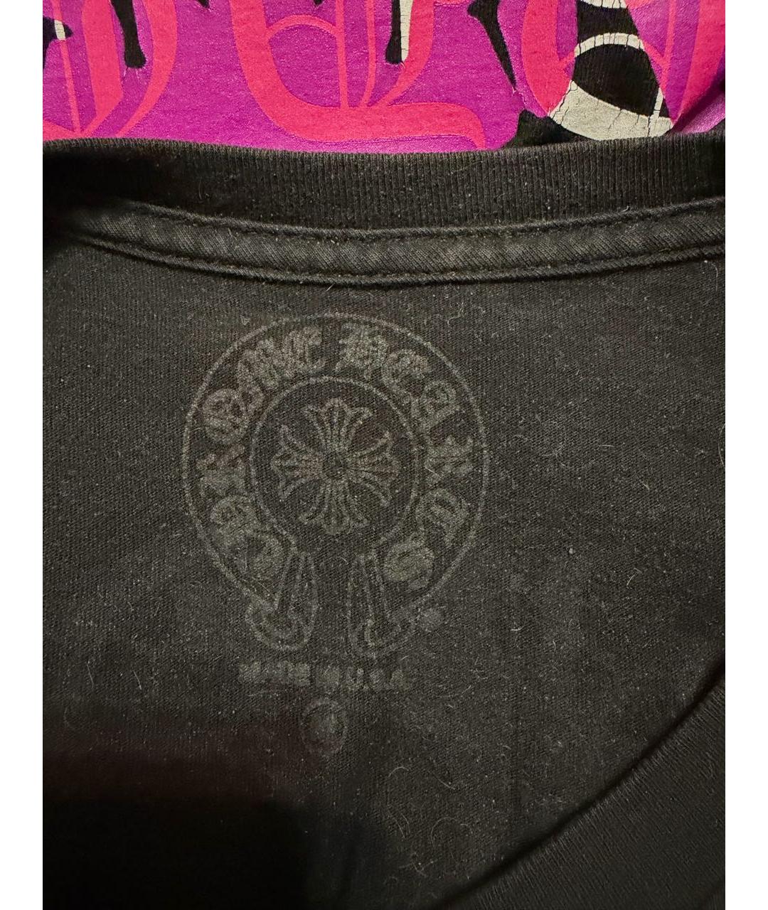 CHROME HEARTS Черная хлопковая футболка, фото 3