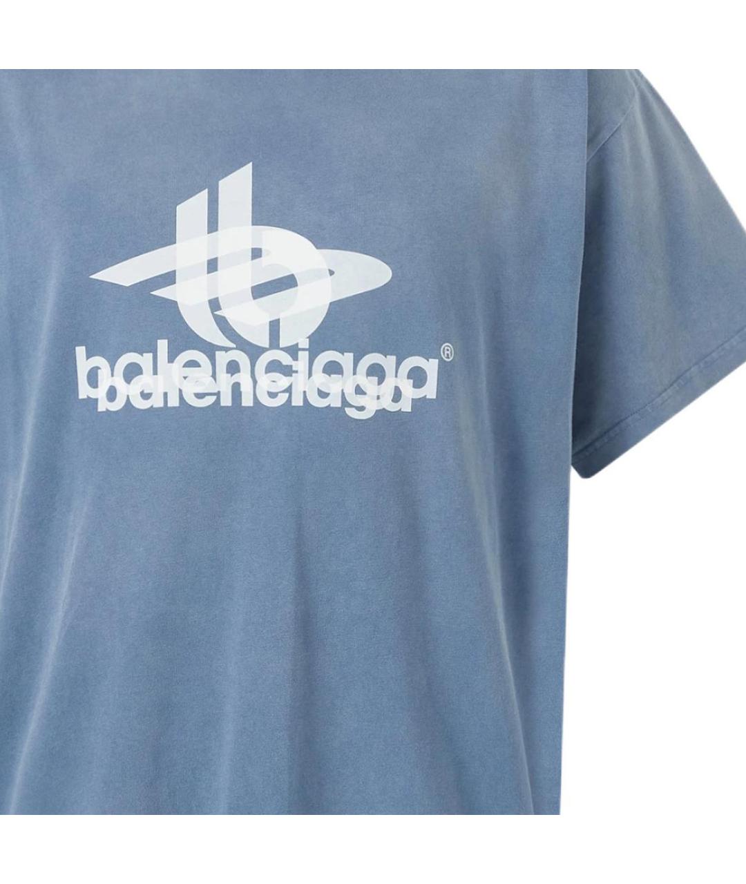 BALENCIAGA Синяя футболка, фото 3