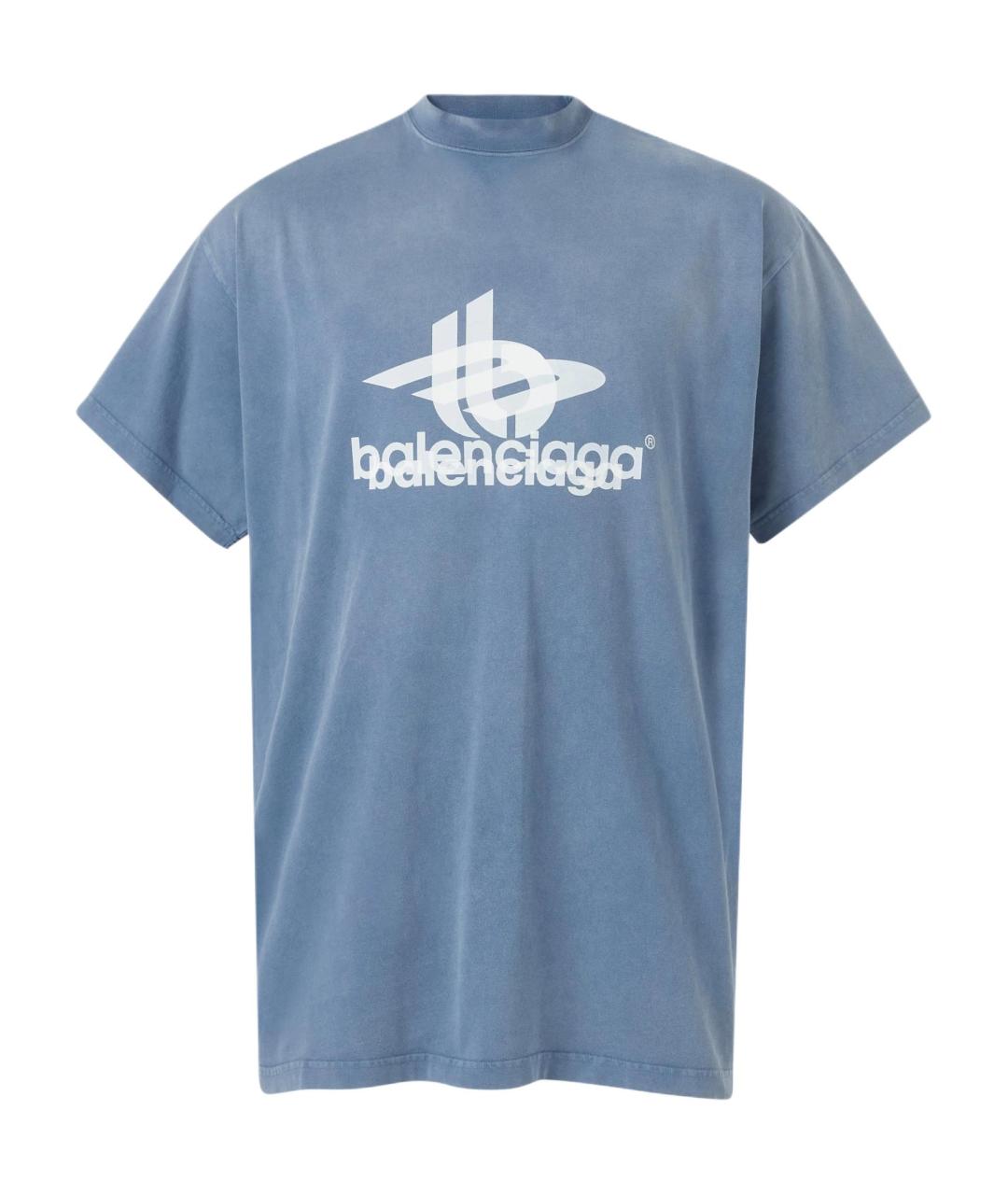 BALENCIAGA Синяя футболка, фото 1
