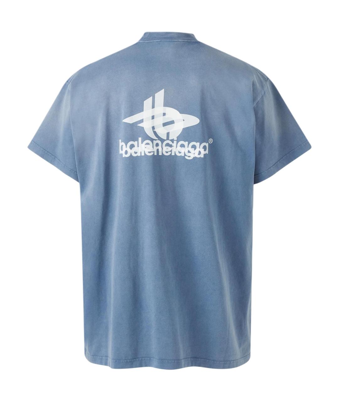 BALENCIAGA Синяя футболка, фото 2