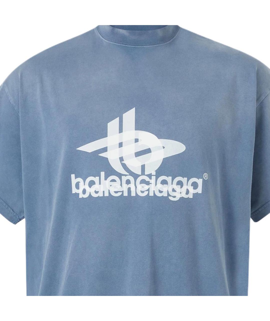 BALENCIAGA Синяя футболка, фото 4