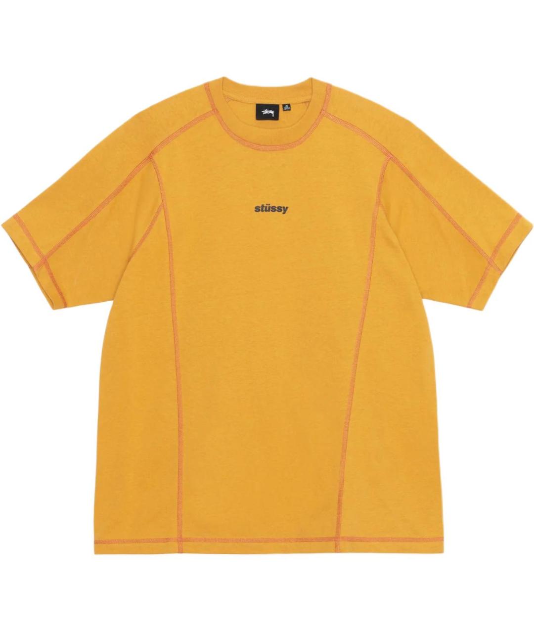 STUSSY Горчичная футболка, фото 1