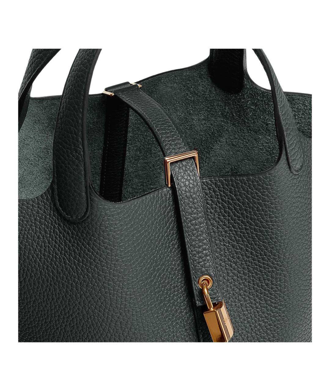 HERMES Черная кожаная сумка через плечо, фото 4