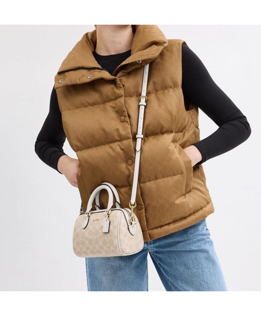 COACH Бежевая сумка через плечо, фото 4