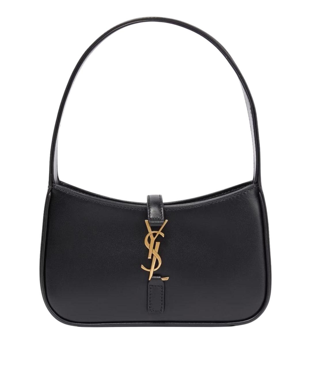 SAINT LAURENT Черная кожаная сумка с короткими ручками, фото 1