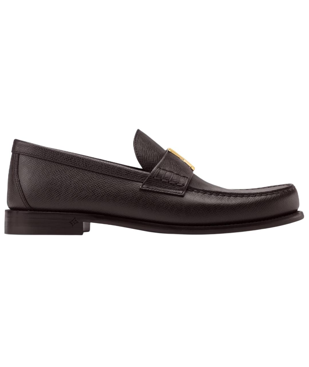 LOUIS VUITTON Коричневые кожаные лоферы, фото 1