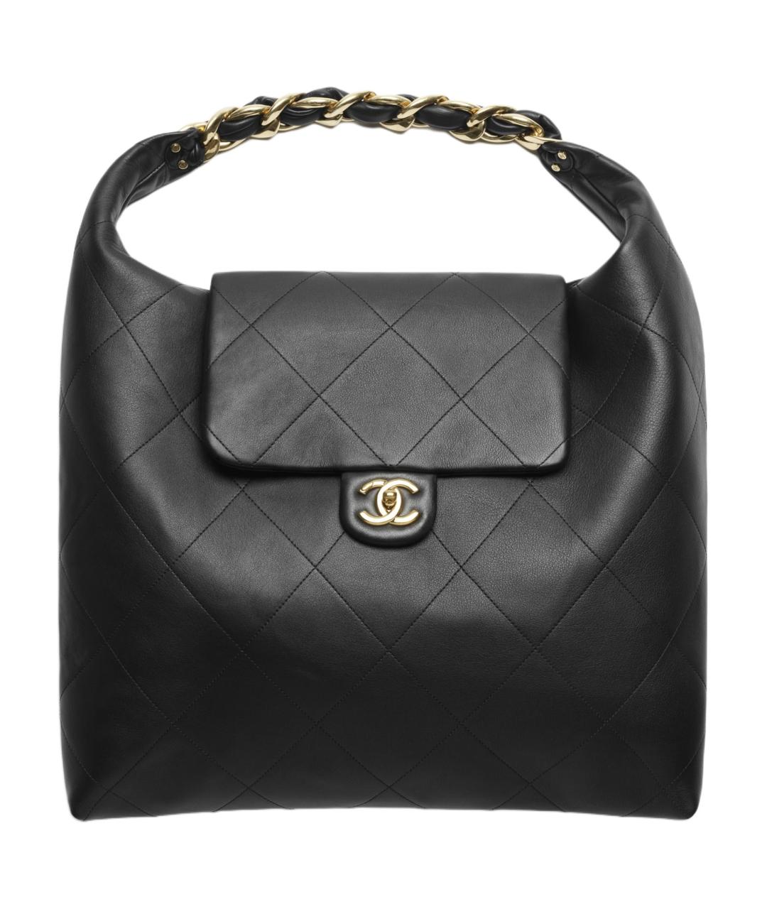 CHANEL Черная кожаная сумка через плечо, фото 2