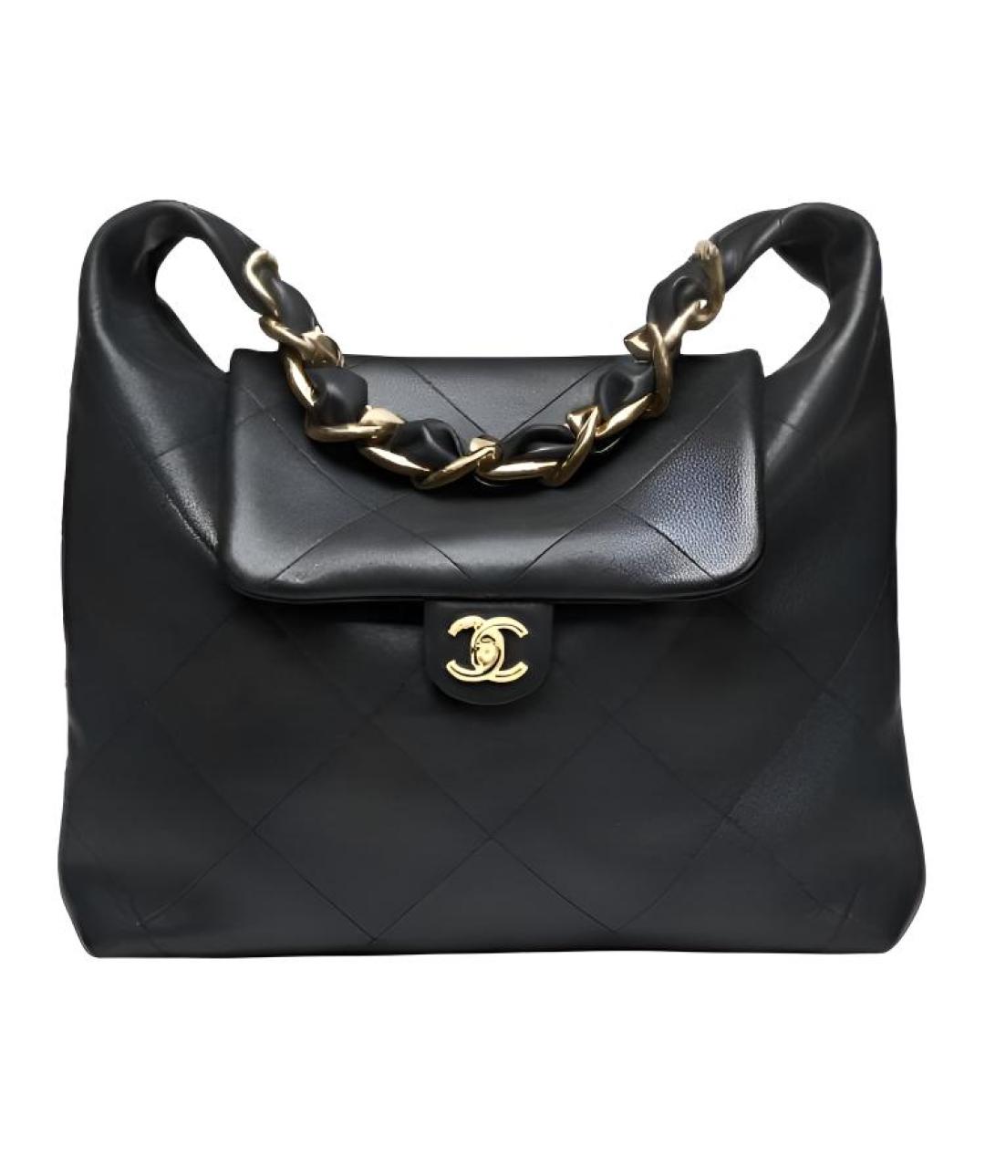 CHANEL Черная кожаная сумка через плечо, фото 1